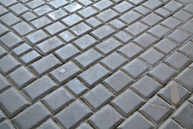 Upon closer inspection, the paving was actually wooden!