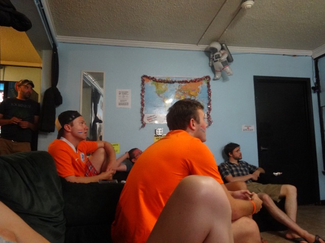Worried faces as the Netherlands vs Costa Rica goes to penalties