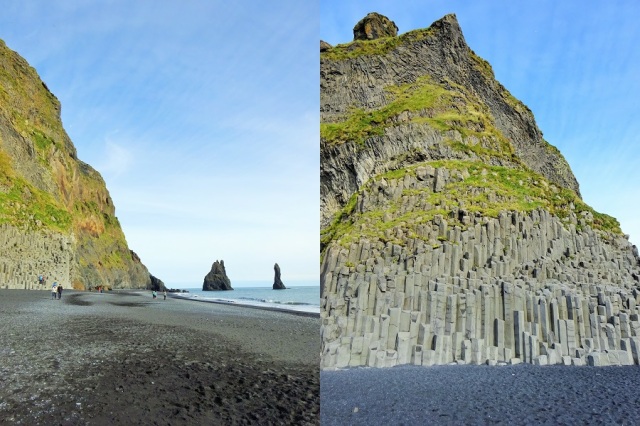 The stunning basalt columns and black sand beach at Reynisfjara